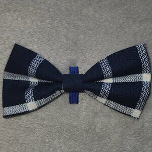 NWOT Handmade Buffalo Plaid Blue White Checker Pet Bowtie For Small Dog or Cat